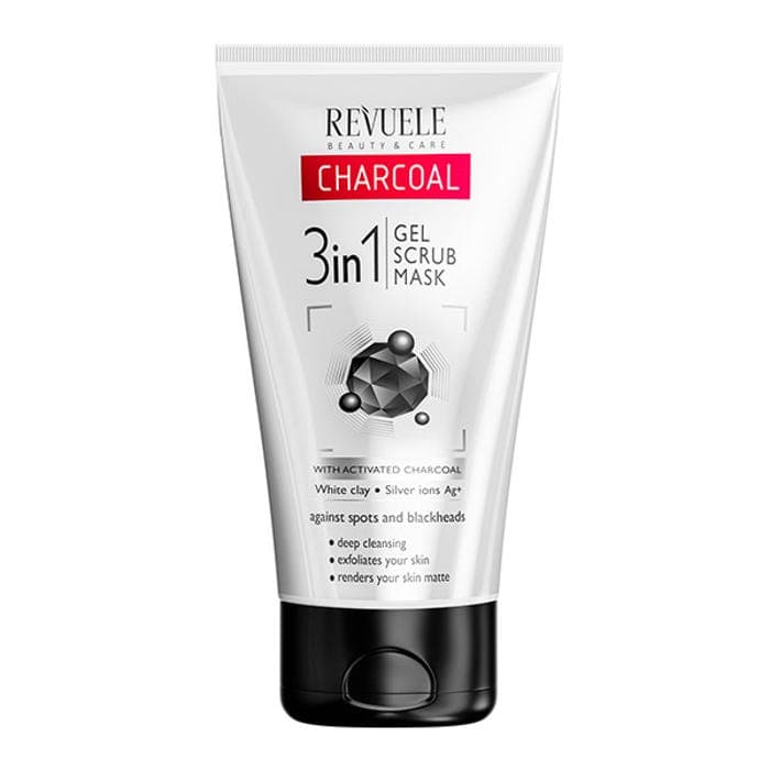 3IN1 GEL SCRUB MASK CHARCOAL REVUELE