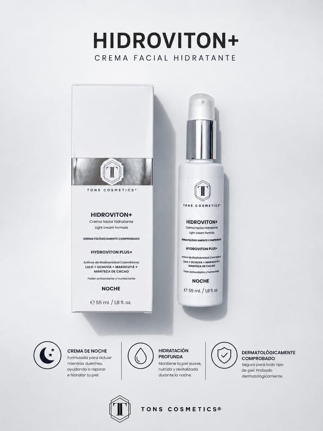 HYDROVITON+ CREAMA FACIAL HIDRATANTE NOCHE 55ML